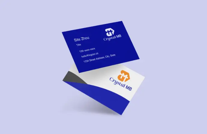 crystal mb logo on business card